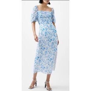 French Connection Women's Catrina Crinkle Ruched Midi Dress NEW Size Small